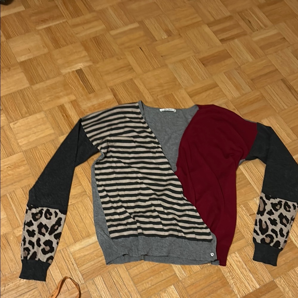 MaxMara Colorblock and Animal Print Women's Sweater